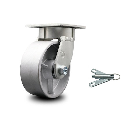Service Caster 5 Inch Kingpinless Semi Steel Poly Wheel Swivel Caster with Swivel Lock SCC SCC-KP30S520-SSR-BSL